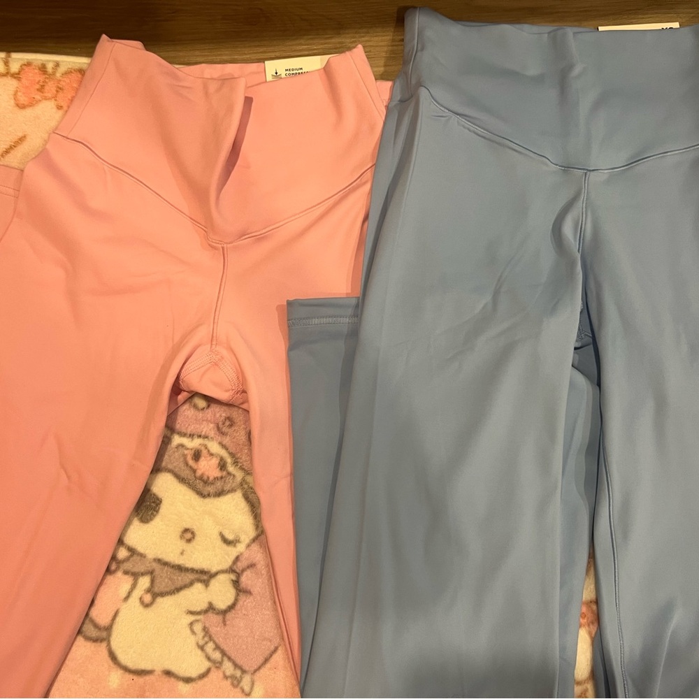 Aeropostale Pink and Blue High-Waisted Leggings